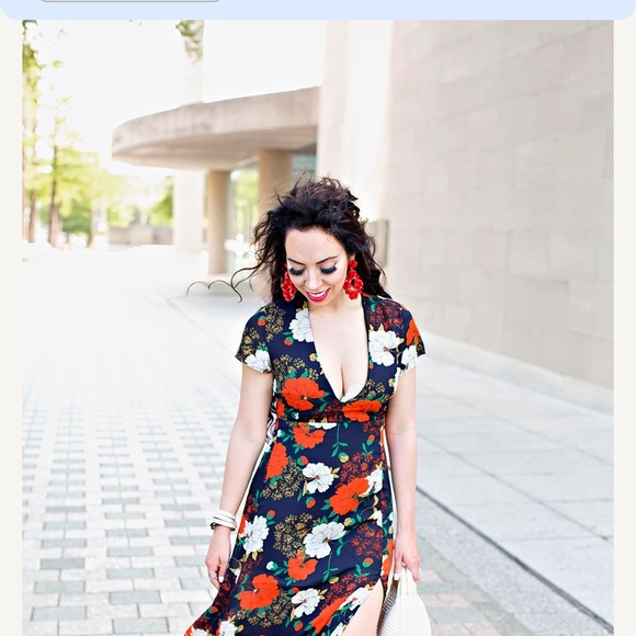 WYLDR Vibrant Floral Maxi Dress - Black, Red, White - Picture 6 of 6